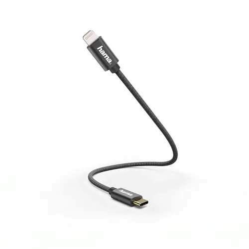 Hama 00187208, 0,2 m, Lightning, USB C, Männlich, Männlich, Schwarz