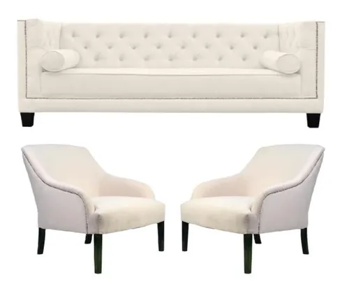 Weiß Chesterfield Sessel xxl Big Textil Stoff Couchen Kreative Möbel Neu Sofas
