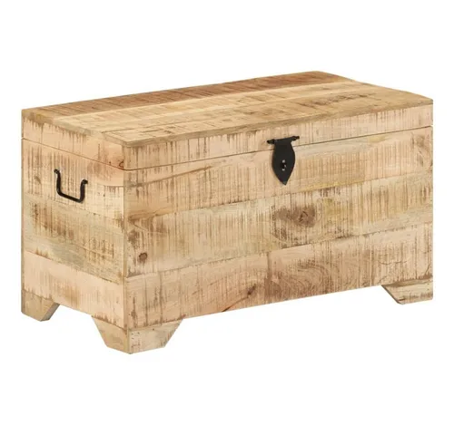 vidaXL Truhe Massivholz Mango – Klassische Sitzbank