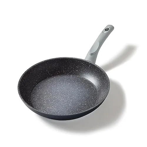 STONELINE Pfanne Gourmundo 18832, Ø 28cm, induktionsgeeignet - Pfanne für alle Herdarten, mit kratzfester Antihaftbeschichtung aus Steinpartikeln für fettfreies Braten. Optimale Hitzeverteilung dank 4,5 mm Bodenstärke.