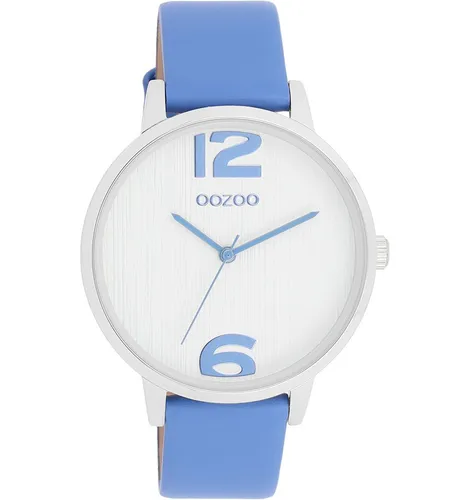 OOZOO Quarzuhr C11235 - Elegante Damenuhr mit Lederarmband - Armbanduhr mit klassischem Design, spritzwassergeschützt und ideal für modebewusste Frauen. Gehäusedurchmesser 38 mm, stilvolles blaues Lederarmband.