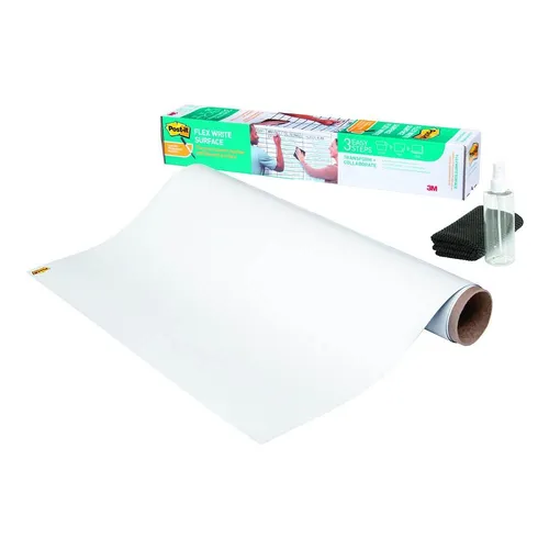 Post-it® selbstklebende Whiteboardfolie Flex Write Surface 182,9 x 121,9 cm - Flip-Charts: Hochwertige, selbstklebende Whiteboardfolie für kreative Ideen und Präsentationen, einfach anzubringen und flexibel einsetzbar.