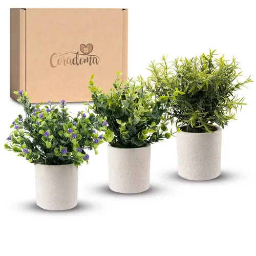 Künstliche Pflanzen Weiß 3er Set - Moderne Deko für Ihr Wohnzimmer - Blumen & Künstliche Pflanzen, stilvolle Kunstpflanzen im 3er Set, ideal für eine pflegeleichte und elegante Raumgestaltung.