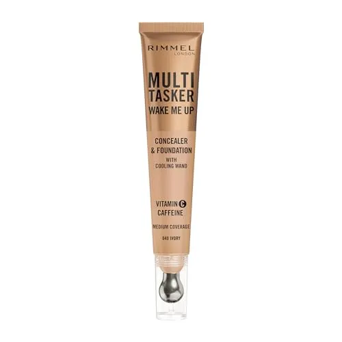 Produktbild Rimmel Multi-Tasker Wake Me Up Concealer & Foundation – 40 – Ivory, 20 ml