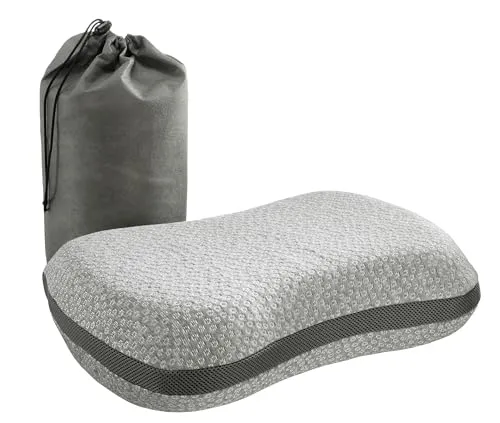 XDREAM Travelbuddy ergonomisches Kissen aus Viskoschaum | Kopfkissen für erholsamen Schlaf mit praktischer Tasche für Reisen | waschbarer Bezug | 50 x 30 cm