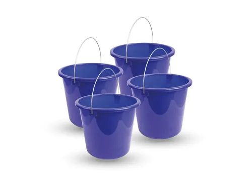 ProHome Putzeimer Kunststoffeimer Metallbügel, (4-tlg., 5 Liter), Eimer stapelbarer Haushaltseimer BPA-frei, Made in EU - Kunstsotff