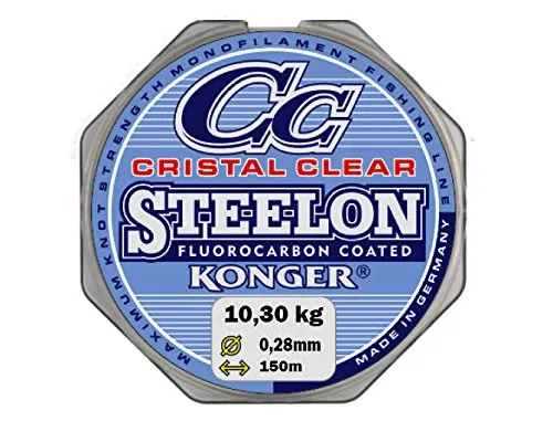 Konger Angelschnur Cristal Clear Fluorocarbon Coated 0,12-0,50mm/150m Monofile Super stark ! (0,28mm / 10,30kg)