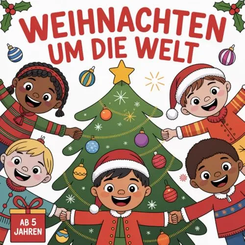 Weihnachten um die Welt: Ein fröhliches Mal- und Rätselbuch für kleine Entdecker ab 5 Jahren | Mit 24 Türchen | Perfekt als Adventskalender 2025