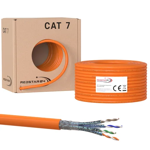 CAT 7 Verlegekabel 50m Cat7 Kabel Datenkabel Netzwerkkabel LAN Ethernet 10Gbit