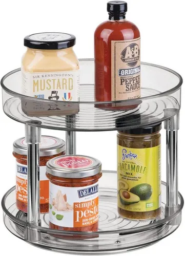 Drehbares Rundtablett Ablage Organizer Küche der Bad mDesign rauchgrau