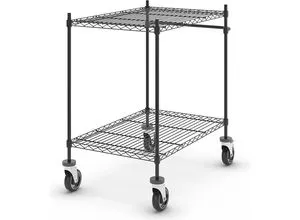 Drahtgitter-Tischwagen, schwarz, mit 2 Etagen, LxBxH 910 x 610 x 1025 mm kaiserkraft