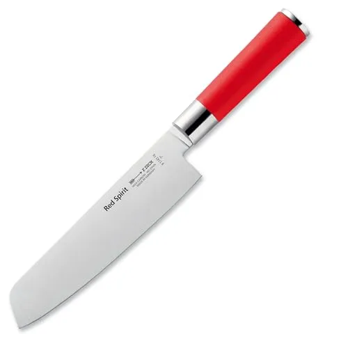 Red Spirit Usuba Gemüsemesser 18cm - Rot/Silber - Hochwertiges Geschirr aus rostfreiem, poliertem Stahl, ideal zum Schneiden von Gemüse, Obst und Kräutern.