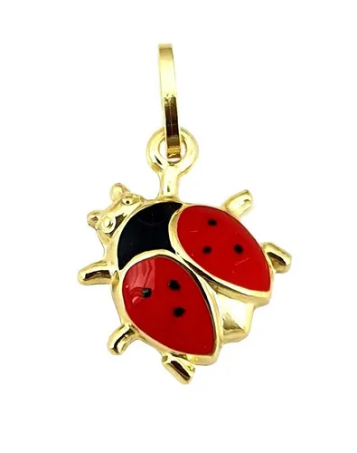 Anhänger Marienkäfer Gold 333 Gelbgold mit Lack Kinderanhänger 8 karat Damen