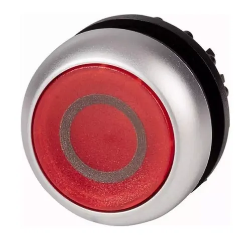 Eaton M22-DL-R-X0 - Flache Leuchtdrucktaste, rot, tastend mit IP67/IP69K Schutzart, ideal für Maschinen und Anlagen