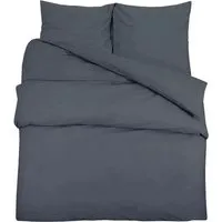 vidaXL Bettwäsche-Set Anthrazit 200x220 cm - Bettwäsche-Set aus 100 % Baumwolle in eleganter anthraziter Farbe, weich und pflegeleicht, perfekt für einen stilvollen Schlafraum.
