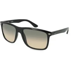 Ray-Ban RB4547 Unisex-Sonnenbrille - Stilvolle Eckige Vollrand-Sonnenbrille - Sonnenbrillen mit schwarzem Kunststoff-Gestell und grauen Gläsern, ideal für einen trendigen Look und optimalen UV-Schutz.