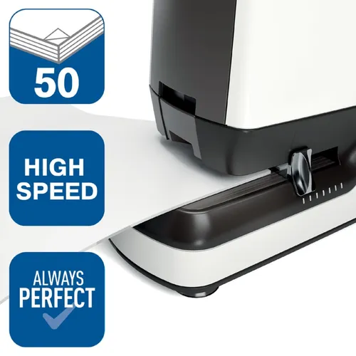 Rapid Elektrohefter 90EC Pro - leistungsstarker Heftgerät für 50 Blatt - Heftgerät für bis zu 50 Blatt im Netzbetrieb, mit automatischer Heftkraftanpassung und stabilen Saugfüßen für sicheren Halt.