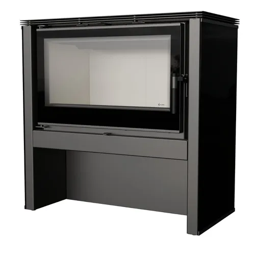 Kratki Kaminofen Juno 12 - Eleganter Kaminofen in Schwarz mit 12 kW - Kaminöfen - Der Juno 12 begeistert mit seiner geraden Form und extra breiten Sichtscheibe, die ein modernes Design und beeindruckende Wärmeleistung vereint.