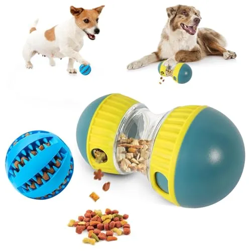 prota Rolling Feeder Hundespielzeug Hundespielzeug Intelligenz, Interaktives für Leckerlis, Leckerli Verstecken Fördert Gesunde Essgewohnheiten Mentale Stimulation(Blau)