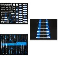 EBERTH Multitool Werkzeug Set 114 Teile - Werkzeug-Sets mit 114 hochwertigen Hartmetall-Werkzeugen und beschrifteten Schaumstoffeinlegern für optimale Ordnung und Ergonomie in Ihrer Werkstatt.