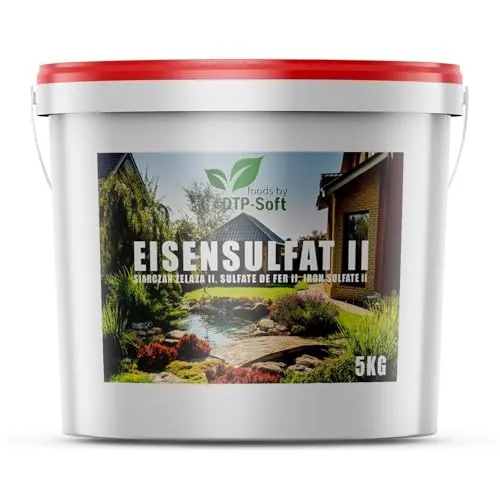 DTP-SOFT Eisensulfat II Heptahydrat - Der effektive Eisendünger gegen Moos und Schnecken - Rasendünger, der Schnecken vertreibt und Moos beseitigt für einen traumhaften Rasen.
