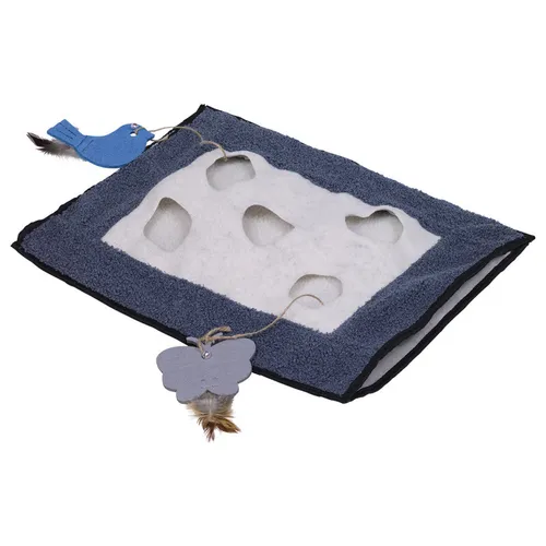 Nobby Katzenspielzeug Raschelmatte Hide 46x37 cm weich rutschfest mit Spielzeuge