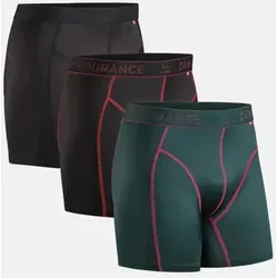 Sport Boxershorts 3-Pack - Schwarz, Schwarz/Rot, Grün/Lila - M - Herrenunterhosen mit sportlichem Design, aus schnell trocknendem Material für maximalen Komfort und Leistung bei jedem Workout. OEKO-TEX® zertifiziert für höchste Qualität.