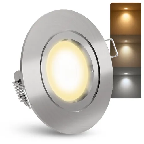 LED Einbaustrahler mit LED GU10 3CCT 6W gebürstet 3Lichtfarben Deckenlampe Spot