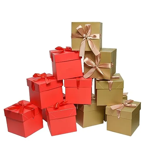 GP SUP Geschenkbox mit Deckel und Band, 12 Stück, 15x15x15cm