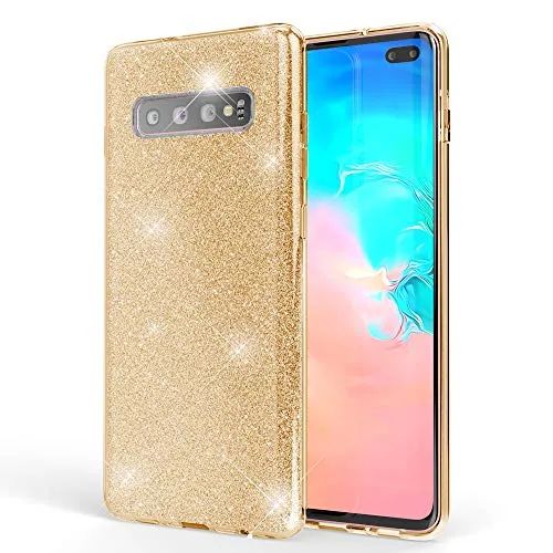 NALIA Glitzerhülle für Samsung Galaxy S10 Plus in gold von NALIA