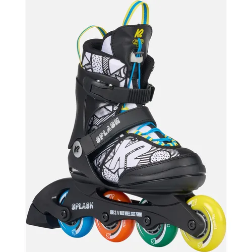 K2 SPLASH MULTI Inline-Skates Kinder in black, Größe L FS 2025 - Inliner für Kinder mit coolem, ausmalbarem Design; verstellbar um bis zu 5 Schuhgrößen für langanhaltenden Spaß und Komfort.