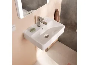 hansgrohe Xanuia Q Handwaschbecken 450/340 - Wandhängendes Badkeramik-Handwaschbecken mit Hahnloch und Überlauf, ideal für einfache Reinigung und 20 Jahre Herstellergarantie.