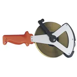 RICHTER Rahmen-Glasfasermaßband Metri - 30 m - Präzises Messgerät für Bau und Handwerk, kältebeständig bis -40°C, mit handlichem Griff und umklappbarer Metallkurbel für einfache Handhabung.