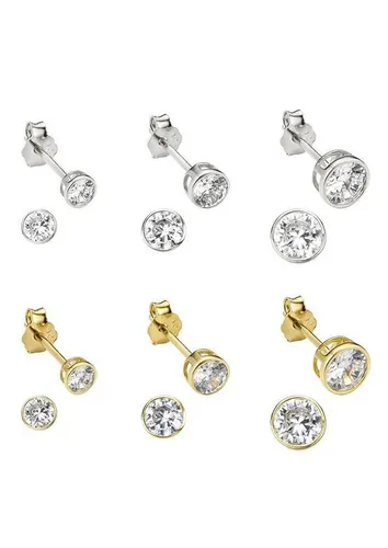 Bruno Banani Ohrstecker-Set Multpack 12-tlg. mit Zirkonia - Ohrstecker-Set für jede Gelegenheit: 12-teilig mit verschiedenen Größen und glitzernden Zirkonia, ideal als Geschenk für besondere Anlässe.