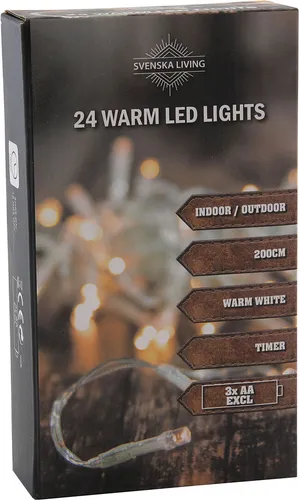 LED Lichterkette 24 LED - 200 cm / Timer