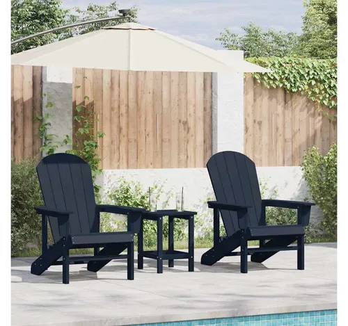 furnicato Moderner Gartenstuhl Marineblau aus Polyethylen - Stylischer Gartenstuhl für jedes Wetter. Aus robustem Polyethylen gefertigt, überzeugt er durch Langlebigkeit und Wetterbeständigkeit. Ideal für entspannte Stunden im Freien und einfache Montage.