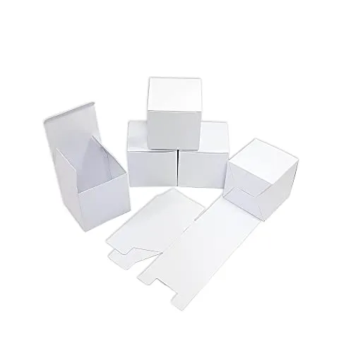 Frau WUNDERVoll® 12 Faltschachteln weiß, 7x7x7 cm (gefaltet), 300 Gramm Papier/Würfelbox, Kissenverpackungen, Pillow box, Faltverpackung, Geschenkverpackung, Gastgeschenk, Hochzeit