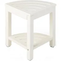 Costway Duschbank Bad Sitzbank mit Ablage Weiß 32,5 x 32,5 x 43,5 cm