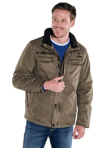 engbers Herren Herren Baumwoll-Jacke Regular, Hellbraun, 37174, Hellbraun in Größe 52