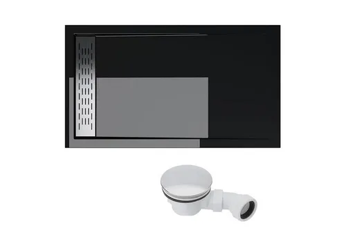 doporro Duschwanne Xetro04 - Rechteckige Acryl Duschtasse mit Abnehmbarer Abdeckung - Duschwannen aus Acryl, superflach und mit integriertem Gefälle für sicheren Wasserabfluss. Ideal für barrierefreie Montage und einfache Reinigung.