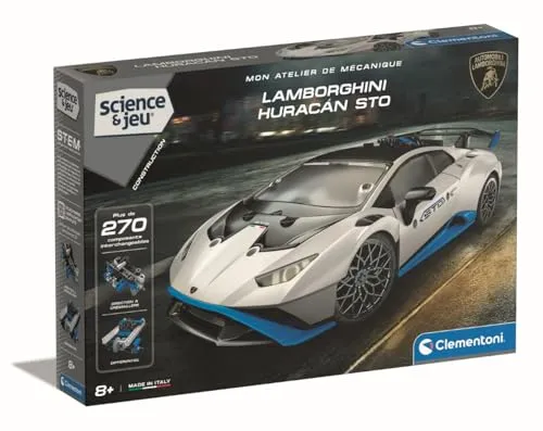 Clementoni | My Mechanics Workshop - Lamborghini Huracán STO für Kinder ab 8 Jahren | Modell 270 Funktionsteile | 3D-Anwendung | STEM Auto | Lernspiel zum Bauen