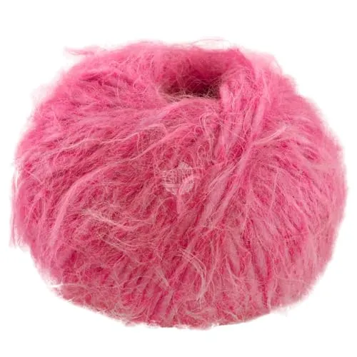 LANA GROSSA Basta| Garn im Fake Fur Look, locker verzwirnt, Franseneffekt& Merinofasern | Handstrickgarn, 50% Schurwolle & 50% Polyamid | 50g Wolle zum Stricken& Häkeln | 100m Garn FB 8