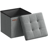 Songmics Sitzhocker Minota mit Stauraum 30 x 30 cm Hellgrau in grau von SONGMICS