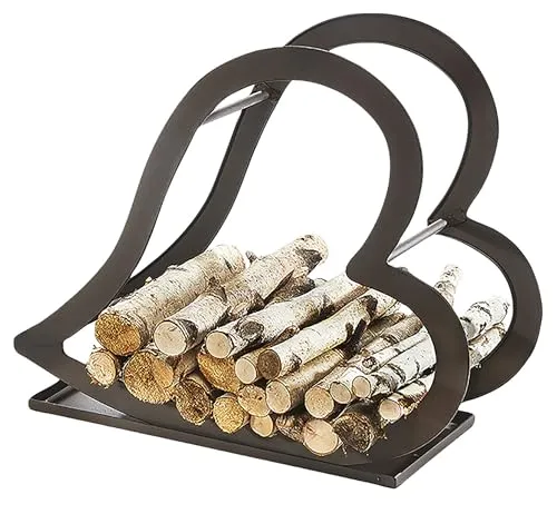 Kobolo Kaminholzregal RUSTY - Metallregal in Rostoptik - Kaminholzregal aus stabilem Metall in rustikaler Optik, sorgt für ein gemütliches Ambiente und ist ideal für jeden Wohnstil.