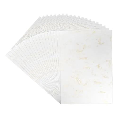 Ideen mit Herz Deko-Karton | Marmoroptik | DIN A4 | 230g/m² | Marmoroptik in Weiß/Gold | 20 Bogen