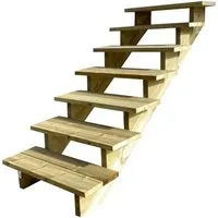 Fertiges Set Außentreppe Holz, 2 bis 7 Stufen