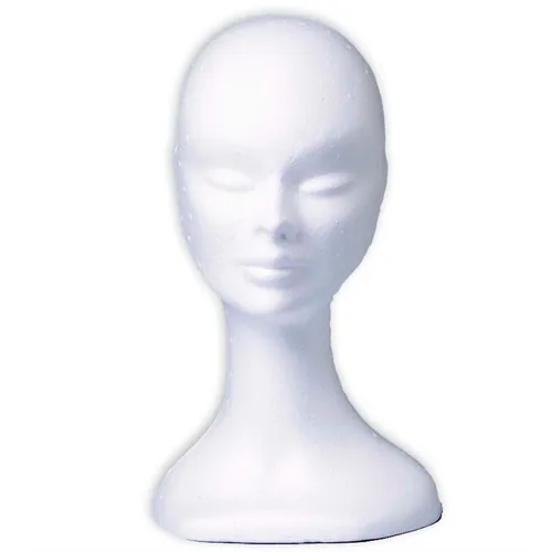 Styroporkopf Damen Perückenkopf weiß für Perücken und Kostüm Zubehör