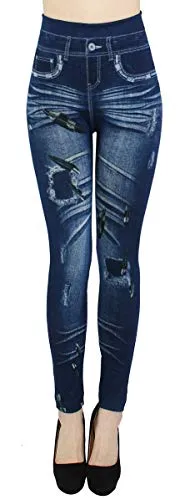 dy_mode Damen Thermo Leggings Thermohose mit Innenfutter - WL027 (S/M, WL128)