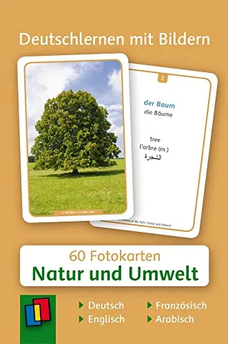Natur und Umwelt: 60 Fotokarten auf Deutsch, Englisch, Französisch und Arabisch (Deutschlernen mit Bildern)