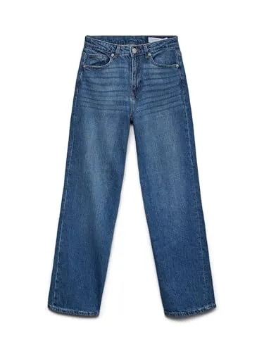 Vero Moda High-waist-Jeans VMTESSA HR WIDE JEANS RA380 GA NOOS - Modische High-waist-Jeans in Medium Blue Denim, weite Passform und elastischer Stretch-Denim für optimalen Komfort und Pflegeleichtigkeit.